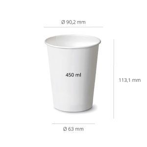 Vaso Cartón 450ml Bebida Caliente 12oz Single Wall - 1000 uds