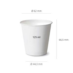 Cardboard Cup 125ml Hot Beverage 4oz Single Wall - 1000 pcs.