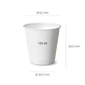 Vaso Cartón 125ml Bebida Caliente 4oz Single Wall FR - 1000 uds