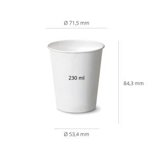 Verre à boisson chaude à simple paroi 230ml 6oz - 1000 pièces.
