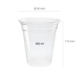 Vasos rPET Transparente 300ml|12oz|Ø95 - 1000 uds