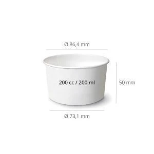 Pot en carton compostable bio 200cc - 2010 uds