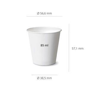 Organic Cardboard Cup 85ml Hot Drink 3oz Compostable - 2000 pcs.