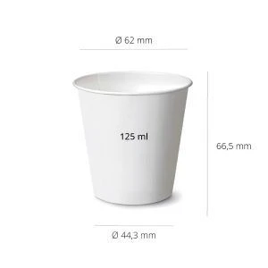 Gobelet en carton biologique 125ml boisson chaude 4oz compostable - 1000 pcs.