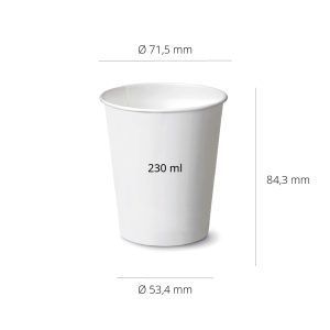 Cup Organic Carton Cup 230ml Hot Drink 6oz Compostable - 1000 units