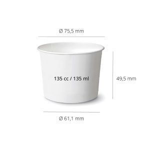 Organic Compostable Cardboard Ice Cream Cup 135cc - 1680 pcs.