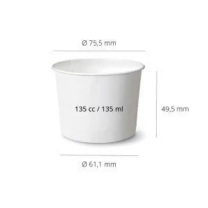 Pot en carton compostable bio 135cc - 1680 pièces.