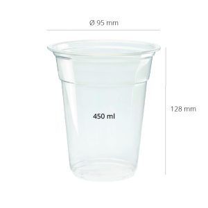 Vasos PET Transparente 450ml|16oz|Ø96 - 1000 uds