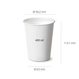 Organic Cardboard Cup 450ml Hot Drink 12oz Compostable - 1000 units
