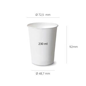 Cup Organic Carton Cup 230ml Compostable Cold Drink - 2500 units