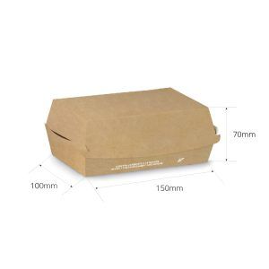 Boîte à hamburger 15x10cm compostable - 500 unités