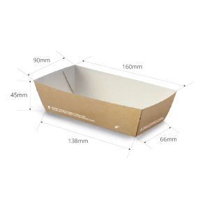 Compostable Cardboard Tray 138x68x45 mm - 300 pcs.