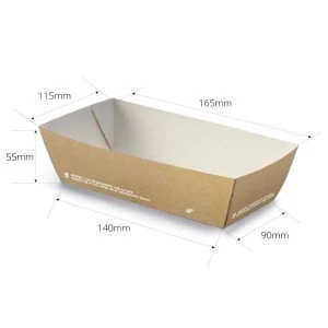 Cardboard Tray 140x90x55 mm Compostable - 300 units