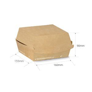 Boîte à hamburger 16x15,5x9cm compostable - 300 unités