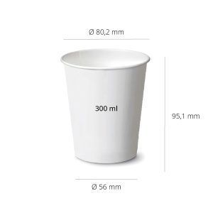 Organic Carton Cup 300ml Hot Beverage 9oz Compostable - 1000 pcs.