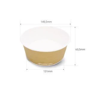 Pot à salade/poisson en carton 800ml - 500 pièces (sans couvercle).