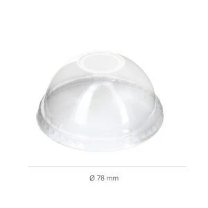 rPET Dome Cover with Hole Transparent 78Ø - 1000 pcs.