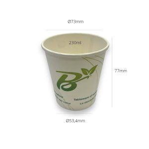 BIOplat Cardboard Cup 230ml Hot Drink 6oz Compostable - 1000 units