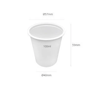 Vaso PP Blanco 100ml - 4800 uds