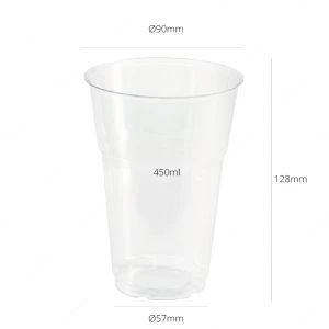 Gobelet en verre PS transparent 450ml - 1000 pièces.