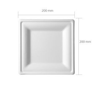 Compostable Cellulose Pulp Dish Square M 20x20 cm - 500 pcs.