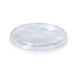 Flat lid for compostable cup