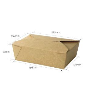 Boîte en carton avec couvercle pour aliments 2000ml - 200 pcs.